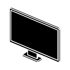silhouette of computer desktop device isolated icon vector illustration design