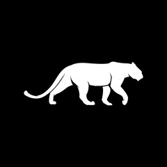 lion, tiger, jaguar, panther, cheetah vector white black background