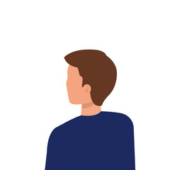 back young man avatar character icon vector illustration design