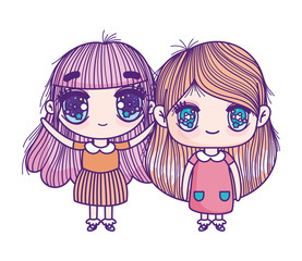 kids, cute little girls anime cartoon characters
