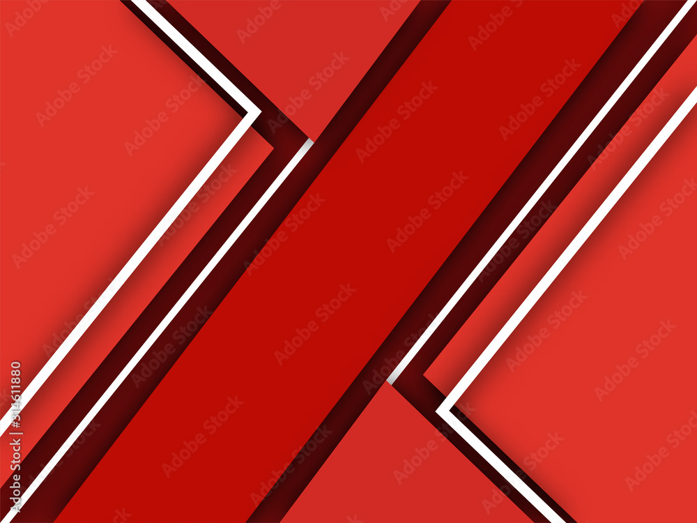 Poster material design background with colorful paper shapes.