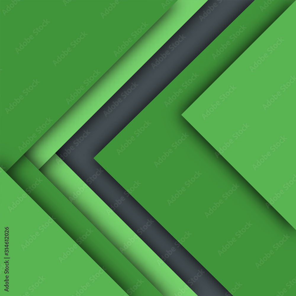 Poster triangle overlap paper layer background in green and grey color.