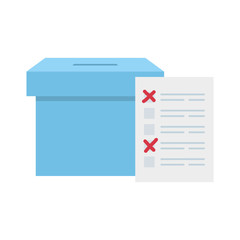 ballot box with vote form isolated icon vector illustration design