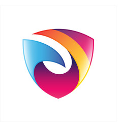 colorful shield abstract vector logo template