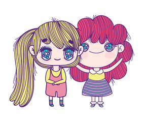 kids, cute little girls anime cartoon characters