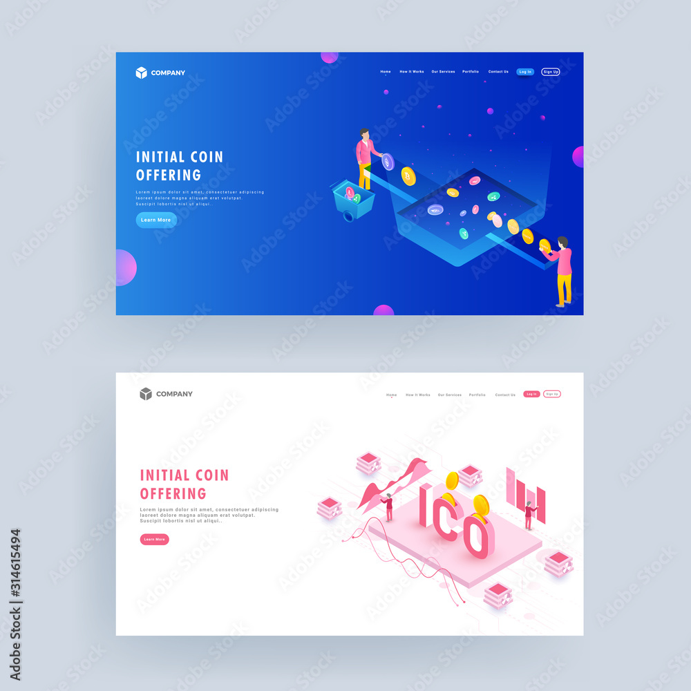 Poster business people cryptocurrency exchange to ico token with observing the hike or whop of crypto value