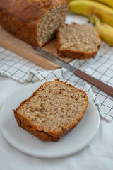 Healthy banana bread or cake for breakfast