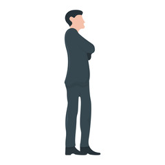 Businessman Silhouette Concept Icon and Label. Business People Symbol, Icon and Badge. Black and Simple Vector illustration