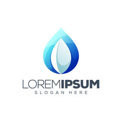 leaf water logo design vector illustration