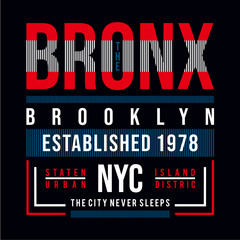 Fototapeta na wymiar Bronx,brooklyn,new york tee,element graphic t shirt print vector illustration typography design