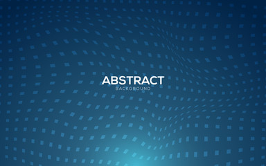 Modern abstract blue background with waves. Vector illustration. Glow effect with a gradient. Waves made up of dots. Use for wallpaper, landing page or app.