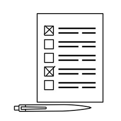 vote form with pen line style icon vector illustration design