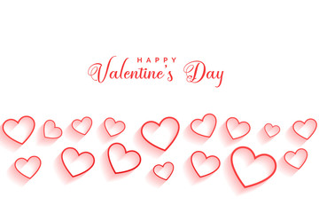 happy valentines day line hearts pattern background