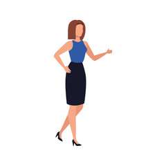 business woman elegant avatar character vector illustration design