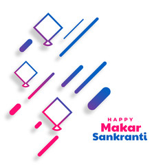 happy makar sankranti modern kites festival background