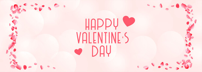 happy valentines day beautiful pink and white banner