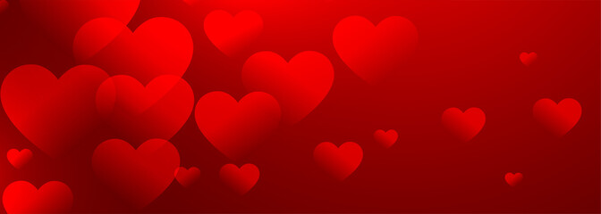 lovely red hearts banner with text space