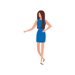 business woman elegant avatar character vector illustration design