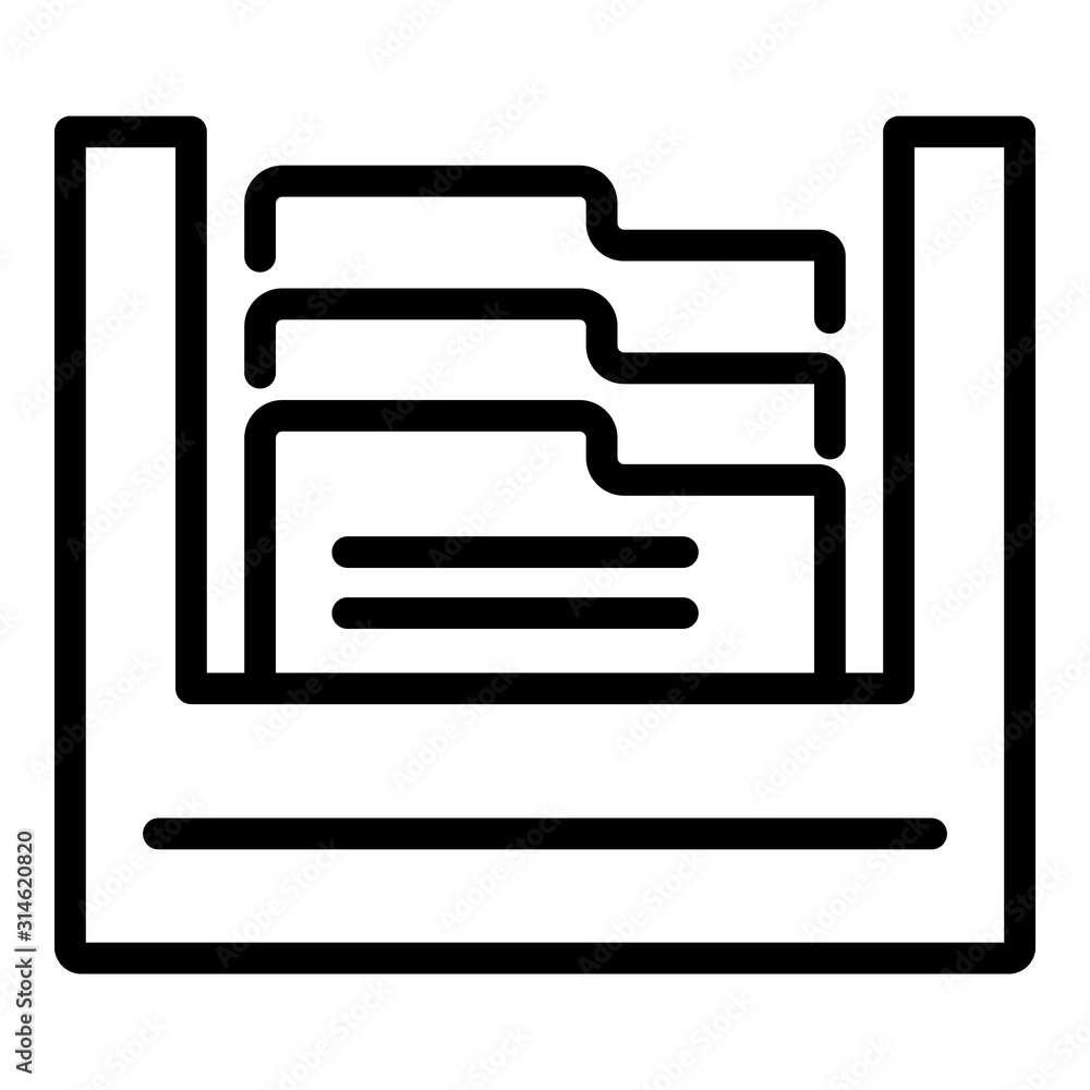 Poster medical folder drawer icon. outline medical folder drawer vector icon for web design isolated on whi