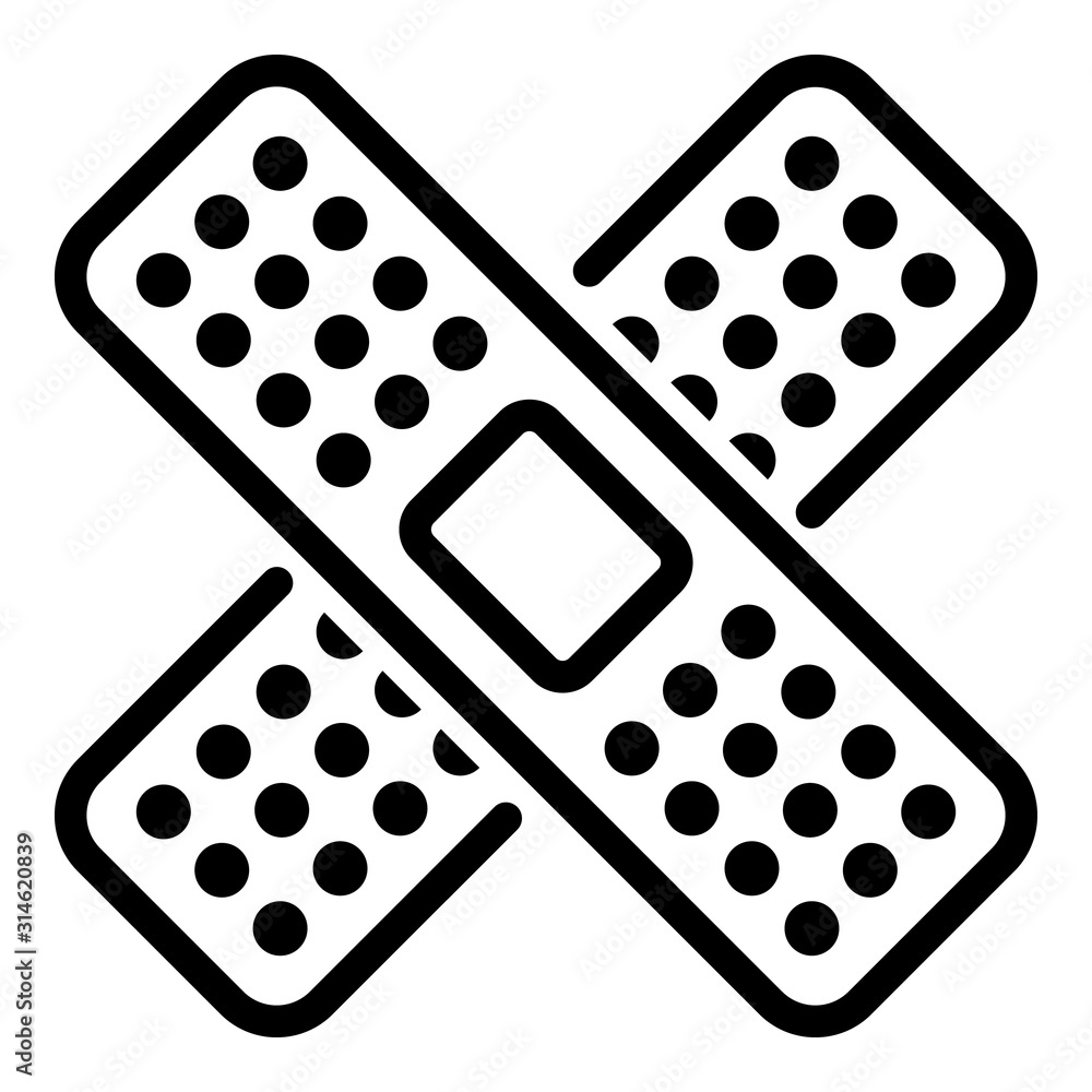 Poster cross plaster icon. outline cross plaster vector icon for web design isolated on white background