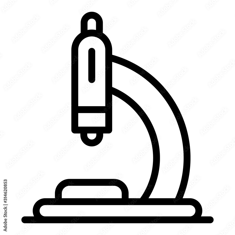 Poster microscope icon. outline microscope vector icon for web design isolated on white background