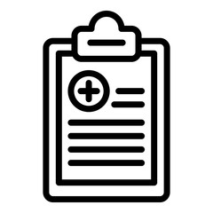 Patient clipboard icon. Outline patient clipboard vector icon for web design isolated on white background