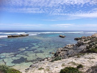 Blue Shallow Water with rockwall