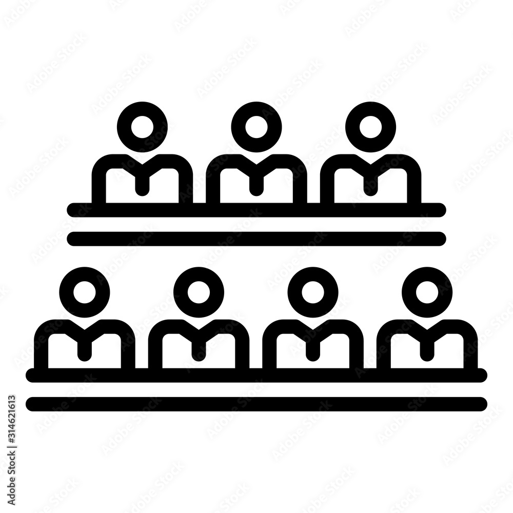 Poster collaboration group icon. outline collaboration group vector icon for web design isolated on white b
