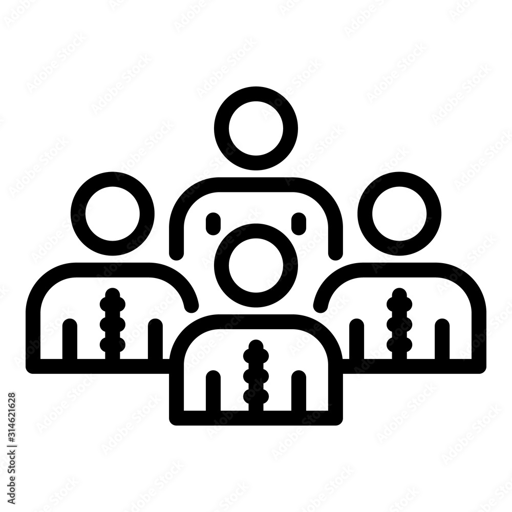 Poster work business group icon. outline work business group vector icon for web design isolated on white b