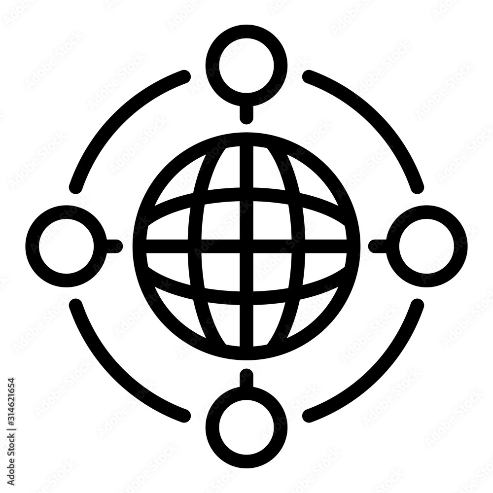 Poster global collaboration icon. outline global collaboration vector icon for web design isolated on white