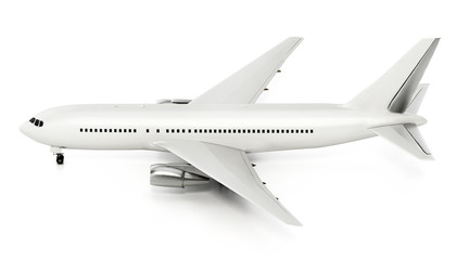 Generic airplane isolated on white background. 3D illustration
