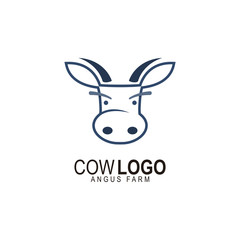 Cow logo design, Animal logo with line design,
