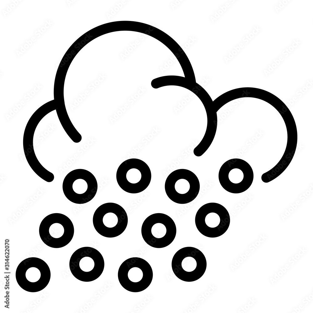 Poster round ice cloud icon. outline round ice cloud vector icon for web design isolated on white backgroun