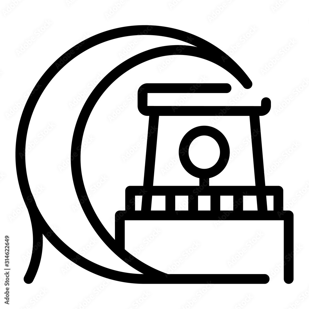 Poster tsunami on lighthouse icon. outline tsunami on lighthouse vector icon for web design isolated on whi
