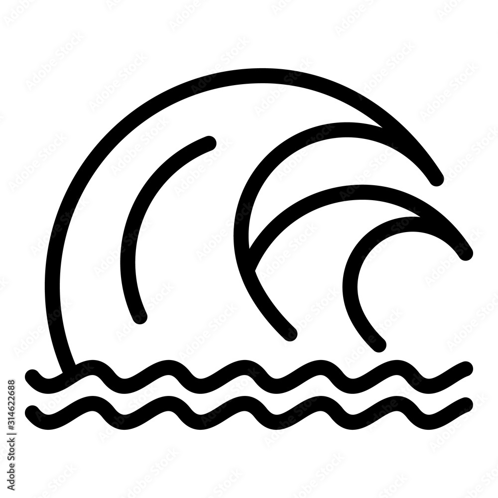 Poster double tsunami wave icon. outline double tsunami wave vector icon for web design isolated on white b