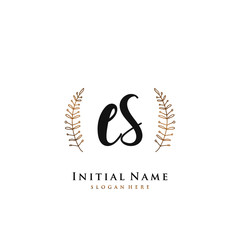Obraz premium ES Initial handwriting logo vector