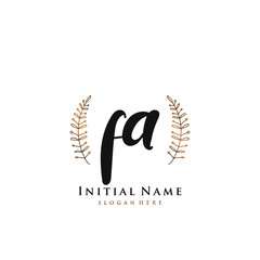 FA Initial handwriting logo vector