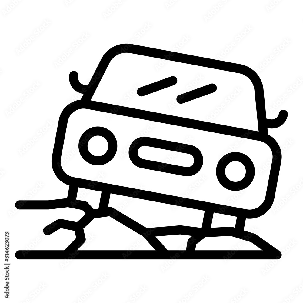 Poster car landslide icon. outline car landslide vector icon for web design isolated on white background