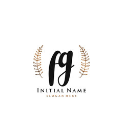FG Initial handwriting logo vector