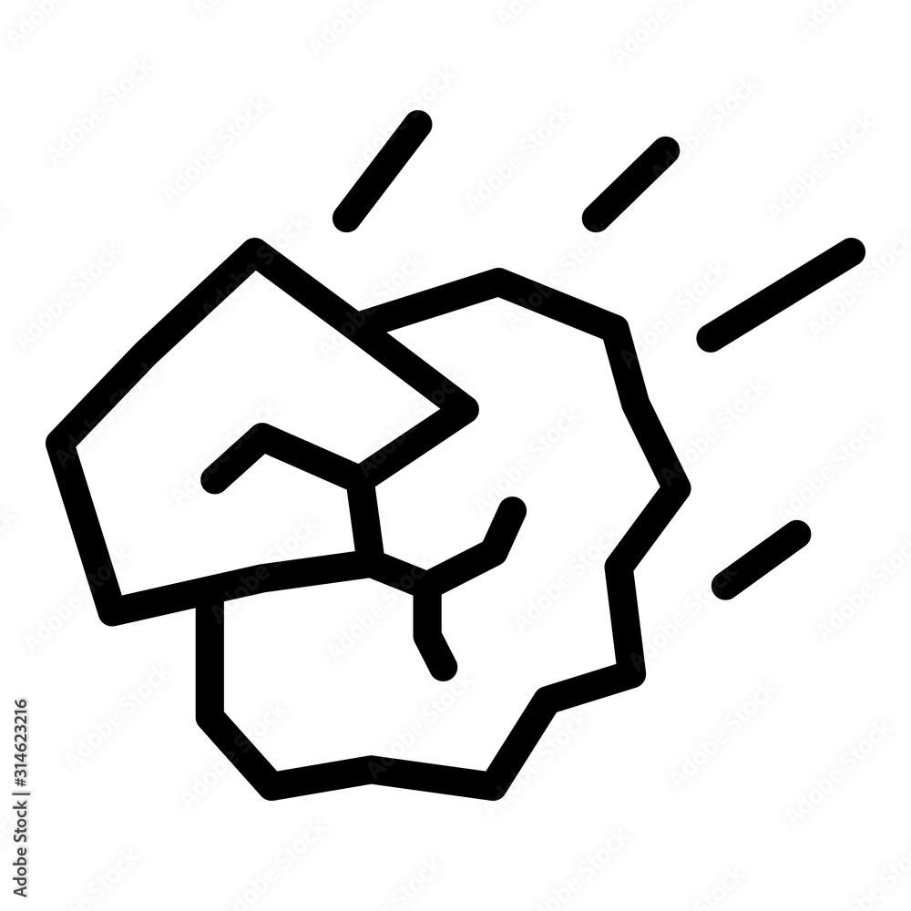 Poster stone landslide icon. outline stone landslide vector icon for web design isolated on white backgroun