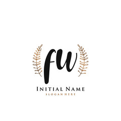 Obraz premium FW Initial handwriting logo vector