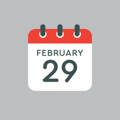 Calendar day 29 February, leap or intercalary year - obrazy, fototapety, plakaty