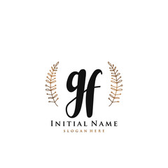 GF Initial handwriting logo vector