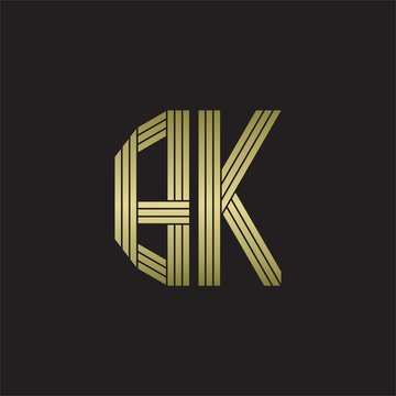recommend clip art: BK Logo monogram outline style linked isolated with gold colors