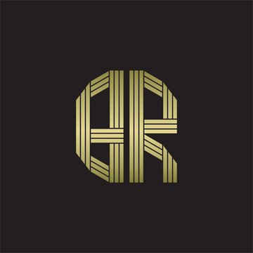 recommend clip art: BR Logo monogram outline style linked isolated with gold colors
