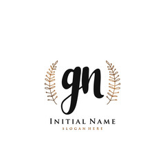 GN Initial handwriting logo vector