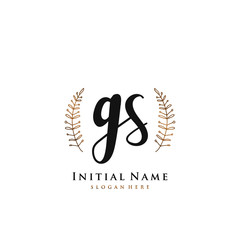 GS Initial handwriting logo vector