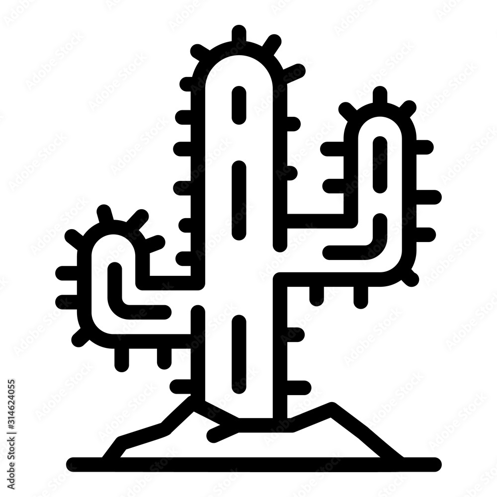 Poster desert cactus icon. outline desert cactus vector icon for web design isolated on white background