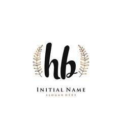 HB Initial handwriting logo vector