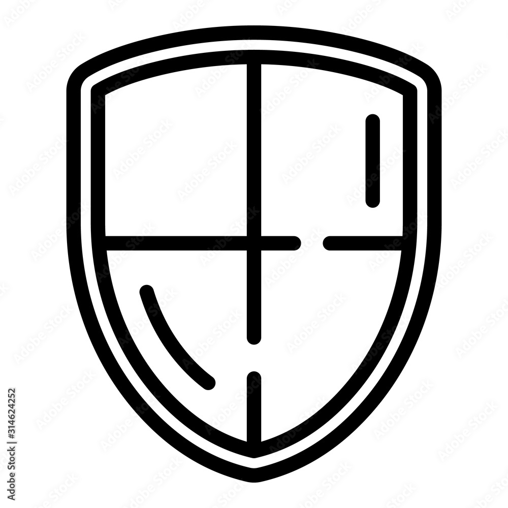 Poster soccer shield icon. outline soccer shield vector icon for web design isolated on white background